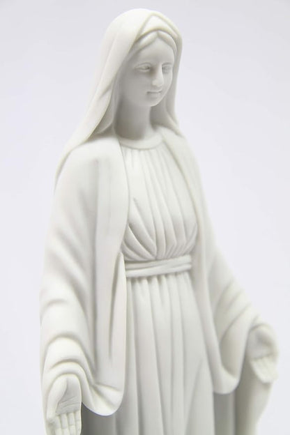 Vittoria Collection 12" Our Lady of Grace Virgin Mary Madonna Blessed Mother Religious Catholic Italian White Statue Sculpture Figurine Figure Made in Italy Indoor Outdoor Garden