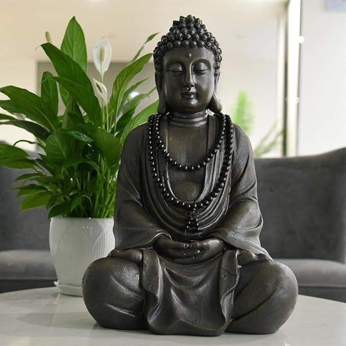 Goodeco 11.4" Meditating Buddha Statue Home Decor - Meditation Gifts for Room/Garden/Patio/Deck/Porch Yard Art Decoration, Zen Decor Buda Statue