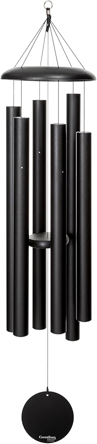 Corinthian Bells by Wind River - 60 inch Black Wind Chime for Patio, Backyard, Garden, and Outdoor Decor (Aluminum Chime) Made in The USA