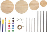 MindWare Make Your Own Wind Chime Craft Kit – Makes 1 Wind Chime, Includes 13 Paint Colors, 3 Brushes and Instructions