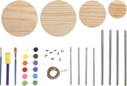 MindWare Make Your Own Wind Chime Craft Kit – Makes 1 Wind Chime, Includes 13 Paint Colors, 3 Brushes and Instructions