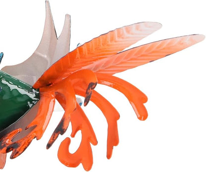 8.3 Inch Wacky Metal Rooster Garden Statue, Handcrafted Iron Rooster Decor for Outdoor Yard and Indoor Desk