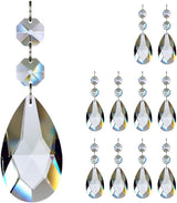 10pcs 63mm Teardrop Chandelier Crystals, Clear Crystal Chandelier Prisms Pendants Parts Beads, Hanging Decoration for Wedding Party