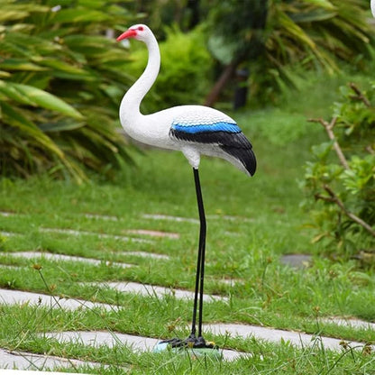 Garden Statue Animal Sculpture Outdoor Decor Gift Outdoor Statues Outdoor Garden Simulation Animal Sculpture Figurine Crane Statue Garden Courtyard Animal Decoration(27 * 9 * 60cm)