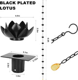 Rifachua 8.5ft Lotus Rain Chain for Gutters Downspouts Outside with Rain Chain Anchor Anchoring Stake Base Copper