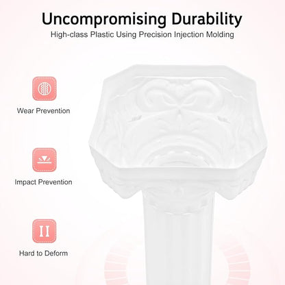 2pcs Wedding Roman Column, White Roman Pillar Wedding Party Columns and Pillars Artistic Columns Statue Columns and Pedestal Stand Holder for Gardens, Patios, Weddings, Parties