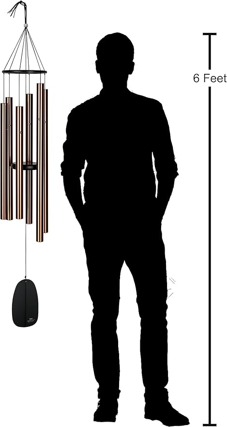 Woodstock Wind Chimes for Outside, Outdoor Decor for your Patio and Front Porch, Garden Decor, (54") Bells of Paradise Deep Toned Wind Chime, Bronze (BPBR54)