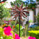 DREAMSOUL 360° Wind Spinners Outdoor, Metal Double Wind Spinner with Stable Stake Windmill for Yard Garden Decor (63 * 14 Inches)