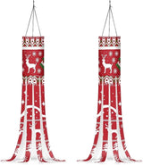 Christmas Elk Snowflake Wind Sock with Tails, Lightweight Fabric Windsock Outdoor Hanging Decorations for Home Yard Yard Patio Lawn Garden, Red Christmas Decor