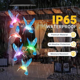 Hummingbird Solar Wind Chimes for Outside - AIONASA Color Changing LED Outdoor Solar Lights Waterproof Windchimes, Hanging Gifts for Mom Grandma Women, Home Garden Patio Yard Porch Decoration