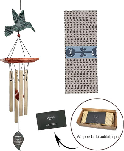 ASTARIN Personalized Wind Chimes for Mother's Day,Customized Wind Chime Outdoor Deep Tone,Hummingbird Wind Chimes,Custom Gift for Mom,Grandma, from Daughter,Son