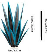 Large Tequila Rustic Sculpture, Wind Resistant Metal Agave Plants Garden Art for Outdoor Home Decor, DIY Hand Painted Metal Agave Yard Sculpture Statue Garden Lawn Ornament Gift (1, Blue)