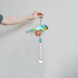 Toyvian Creative Crystal Bird Statue Garden Decor Outdoor Iron and Glass Bird Figurine Compact Lawn Ornament for Home and Patio Adornment