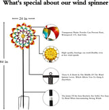Pure Echo Wind Spinners Outdoor for Yard and Garden Large, Metal Wind Spinners & Wind Sculptures 84 inch, Birthday Gift for Women Family Garden Decor(Colorful)