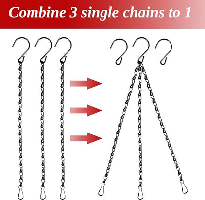 ROYHOO 12PCS 9.5 Inch Black Hanging Chains with 12pcs Ceiling Hooks, Garden Plant Hangers for Hanging Bird Feeders, Billboards, Chalkboards, Basket, Planters, Lanterns, Wind Chimes