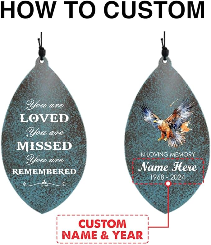 ASTARIN Personalized Wind Chimes for Outside Deep Tone,Customized Windchime Outdoors, Chimes for Outdoors,Sympathy Wind Chimes Memorial for Mom Dad，All Metal Wind Chime