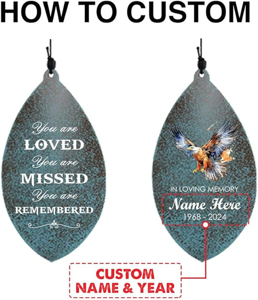 ASTARIN Personalized Wind Chimes for Outside Deep Tone,Customized Windchime Outdoors, Chimes for Outdoors,Sympathy Wind Chimes Memorial for Mom Dad，All Metal Wind Chime