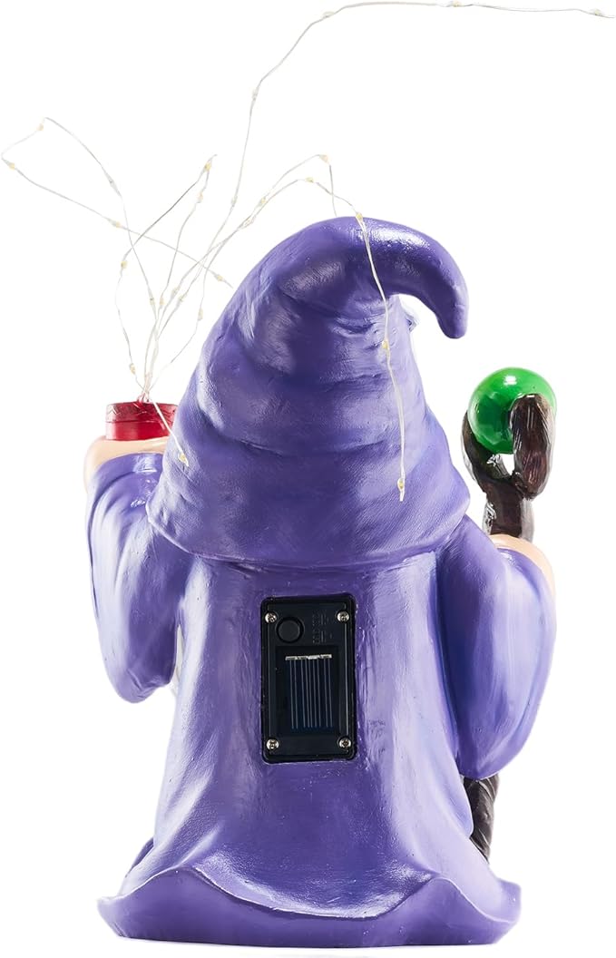 Joint Honglin Resin Gnome Statue Outdoor Decor Waterproof Firework Solar LED Lights Gnomes Garden Sculpture Decorations for Outside Lawn Patio Yard Ornament Gifts (Gnome)