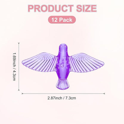 M METERXITY 12-Pack Wind Chime Pendants, 4.3cm Acrylic Peace Dove Shape DIY Wind Chime Parts Supplies for Craft Projects/Custom Home Garden Outdoor Hanging Decorations [Purple]