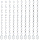 KANPURA 1ft 10pcs Horse Eye Crystals Garland, Hanging Chandelier Crystals Prism Beads Chain,Prisms Sun Catchers with Crystal for Christmas Window (Clear)
