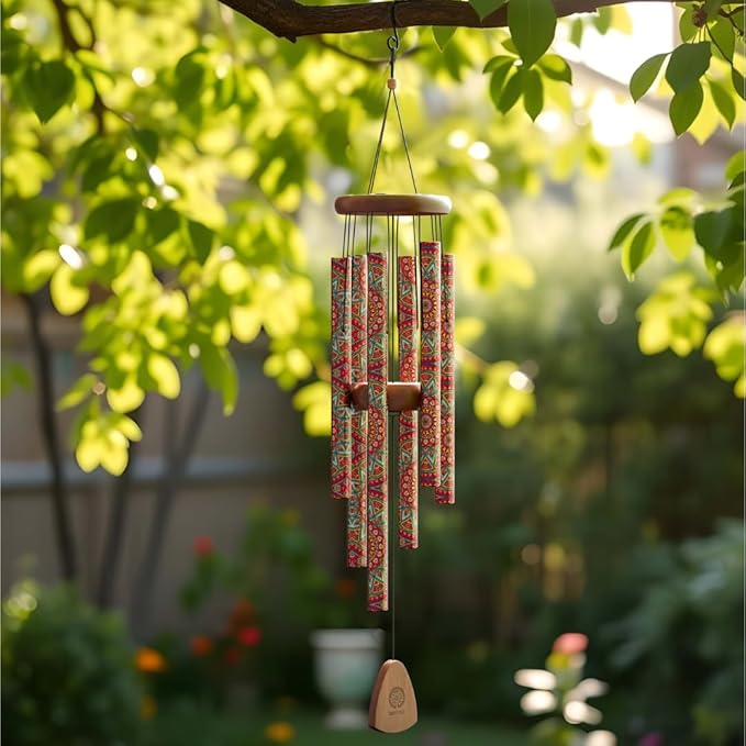 Premium Spiritual Mandala Wind Chime – Vastu-Inspired Deep-Tone Chimes for Home, Garden & Patio – Large 37” Mindful Gift of Abundance, Good Luck & Healing – One Tree Planted