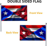 Puerto Rican Puerto Rico And Cuba Cuban Flag 3x5 Ft Double-Sided Printed Indoor/Outdoor Flag Polyester Fabric Decorative Banner With 2 Brass Grommets 3x5 Foot National Flags For Outside