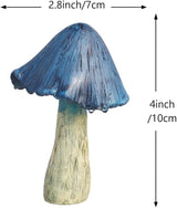 Miniature Resin Mushroom Decor for Fairy Garden – 6 PCS Colorful Mushroom Figurines, Yard Art Ornaments for Outdoor Garden, Bonsai & Terrarium Decorations(Large Bule Umbrella Mushroom)