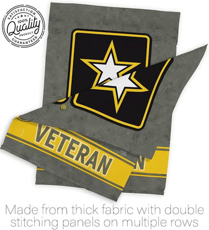 US Army Veteran House Flag - 2 pcs Pack Armed Forces Rangers United State American Military Retire Official - Decoration Banner Small Garden Yard Gift Double-Sided Made in USA 28 X 40