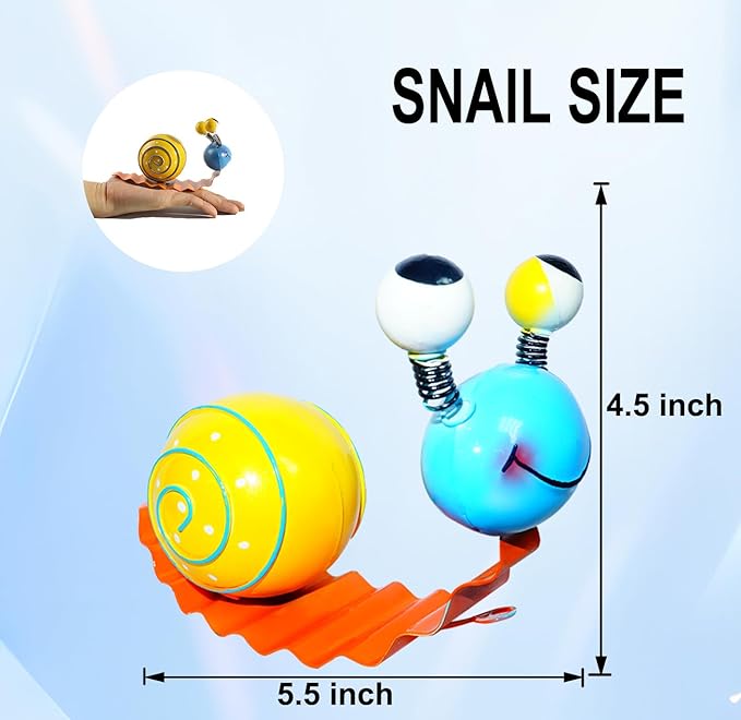 4 Pack Metal Cute Snails Yard Art Handcrafted Garden Decor Outdoor Decorations Set for Outside Patio Lawn Garden Courtyard Indoor Home Wall Decorative Ornaments (Yellow, Orange, Red, Green)