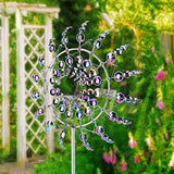 2Pcs Wind Spinners for Yard and Garden，Wind Spinners Outdoor，Magical Metal Windmill，Whimsical Wind Sculpture（2Pcs ）
