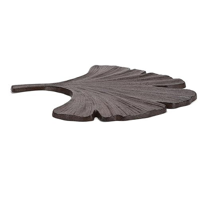 BRASSTAR Cast Iron Ginkgo Leaf Shape Modeling Stepping Stone Garden Lawn Flower Bed Outdoor Farmland Decor TQGJPT827