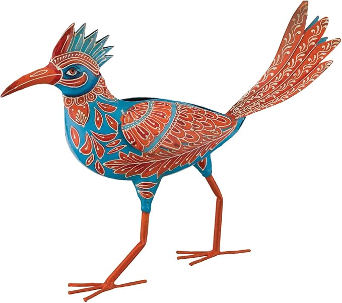 Regal Art & Gift Henna Roadrunner Decor - Decorative Metal Sculpture, Outdoor Bird Decor for Patio, Porch & Garden Décor - Medium