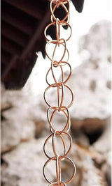 Decorative Rain Chains Waterfall, Copper Rain Gutter Chain Downspout Catcher, 5ft 6ft 7ft 8ft 9ft Decorative Rain Chain for Porch Patio Deck Garden, Outside Divert Water Chains (1.8m/6ft)