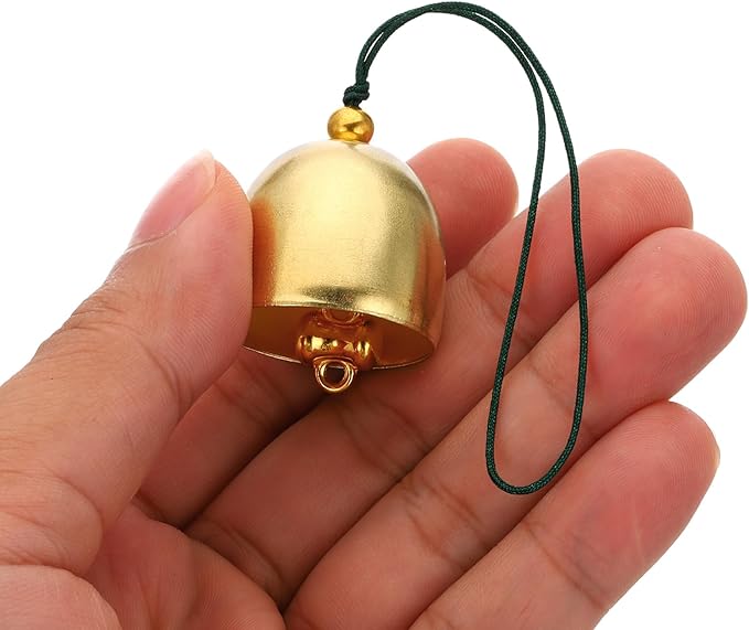 PATIKIL 6 Pcs Wind Chime, Hanging Bells Temple Bells Retro Outdoor Hanging Metal Chinese Wind Chime Round for Outside Garden Camping, Gold Green