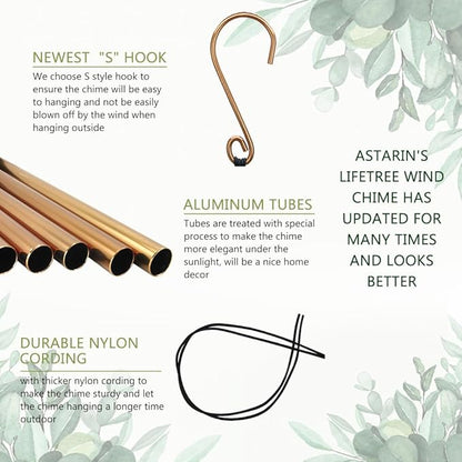 ASTARIN Wind Chimes Outdoor for The Loss of Mom Dad, Personalized Customized WindChimes for Loss of Loved One, Memorial Wind Chime as Sympathy Gift, Home Garden Patio Décor, 36'' (Produced in USA)