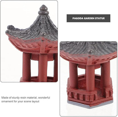 FOMIYES Mini Pagoda Statues 6pcs Japanese Temple Style Resin Desk & Garden Decor
