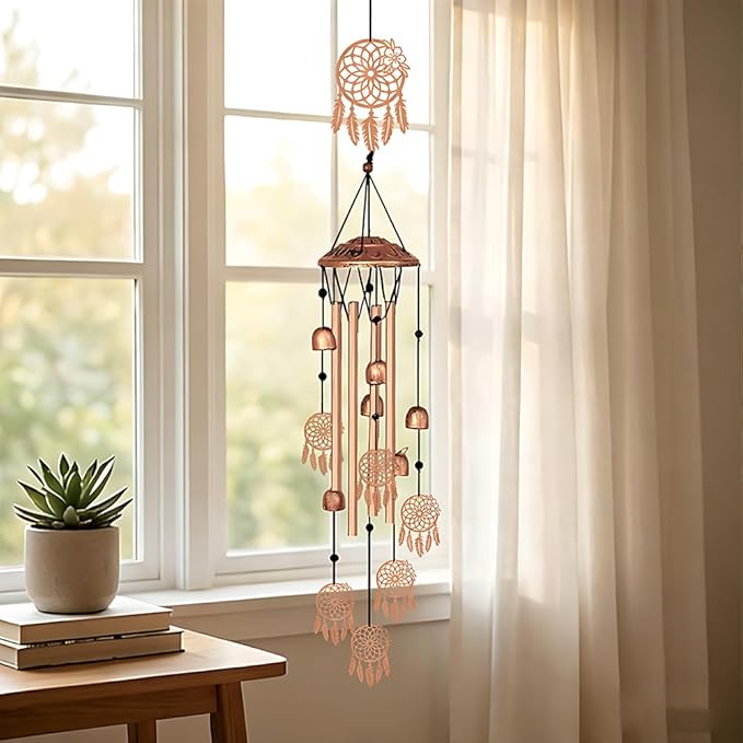 ORIGACH Dream Catcher Wind Chimes, Metal Wind Chimes Indoor Outside Decor for Lawn, Patio, Home, Garden, Large Wind Chime Gifts for Birthday Family & Friends