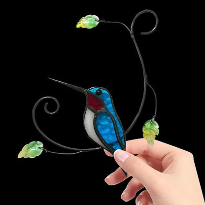 1PC Colorful Hummingbird Glass Window Decor Hanging Ornament, Home Wall Garden Decor, Hummingbird Light Catcher, Bird Lover Favorite Gardening Ornament