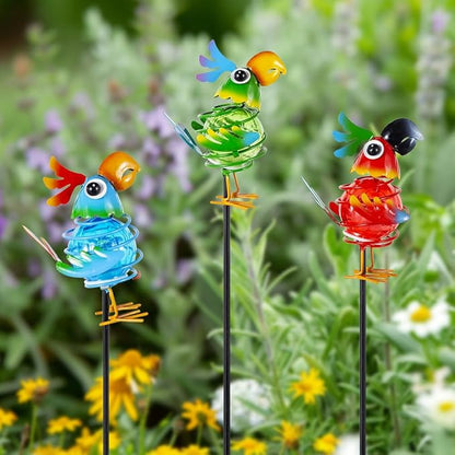 Solar Garden Stake Lights 3 Pack,Bird Figurine Decorative Lights with Solar Powered for Pathway Garden Lawn Patio Porch Yard Decoration