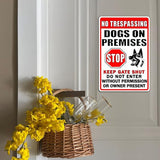 Funny Beware Of Dog Sign Warning Do Not Enter Metal Signs No Trespassing Dogs On Premises Tin Signs Dog In Yard Stop Keep Gate Closed Sign For Fence Door Outdoor Decorations 8x12 Inch