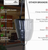 8.5 ft Ruffle Cups Hammered Black Powder Coated Aluminum, to Replace Roof Gutter Downspout, with Installation Kit, Rainwater Catcher/Water Diverter, JAS3003BLK