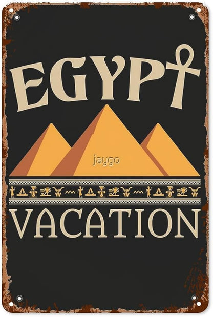 Patio Wall Decor Egypt Vacation Vintage Signs Dining Room Retro Metal Wall Art For Home,Cafe,Office,Yard & More: Decorative Plaque With Inspirational Life Quotes 8X12inch