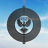 Personalized Phoenix Metal Wind Spinner, Custom Outdoor Ornament for Yard Display, Kinetic Art Sculpture, Symbolic Gift (Phoenix Garden Wind Spinner)