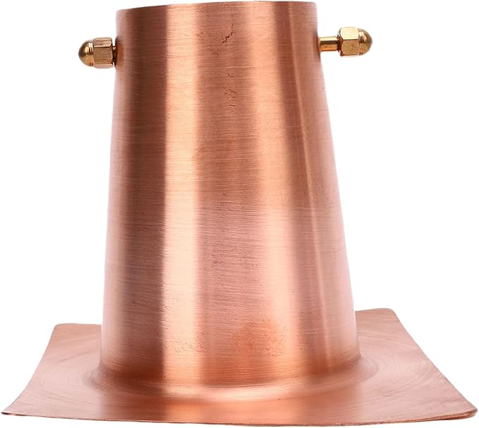 Luocute Rain Chains, 5.1 x 3.7in Pure Copper Gutter Adaptor with Brass Bolts for Rain Chain Installation, Drainage Gutter Pipe Adapter for Downspout Installation