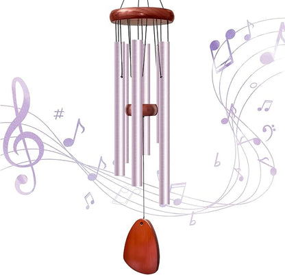 28" Wind Chimes for Outside. Deep Tone Lovely Wind Chimes with 6 Aluminum Tubes Courtyard Decoration. Windchimes Outdoor Create an Enjoyable Atmosphere & Give Mom a Gift（Purple）