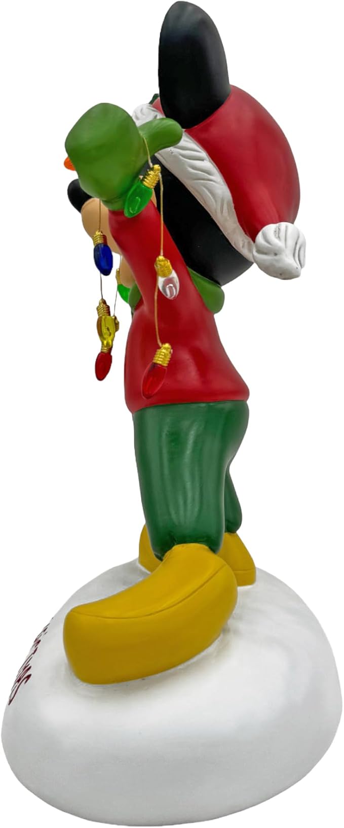 Disney Mickey with Lights Merry Christmas Garden Statue, 12 inches Tall, Officially Licensed Disney Product