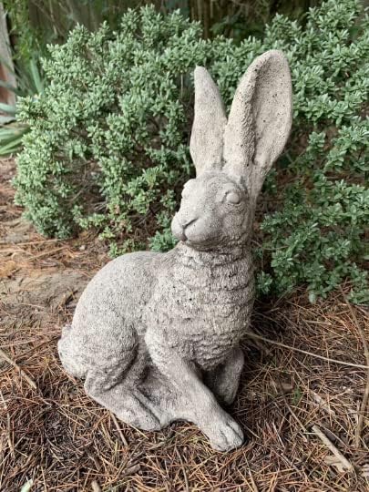 Large Rabbit Sculpture Stone Bunny Figure Concrete Rabbit Statue for Home and Garden Handmade Bunny Figurine