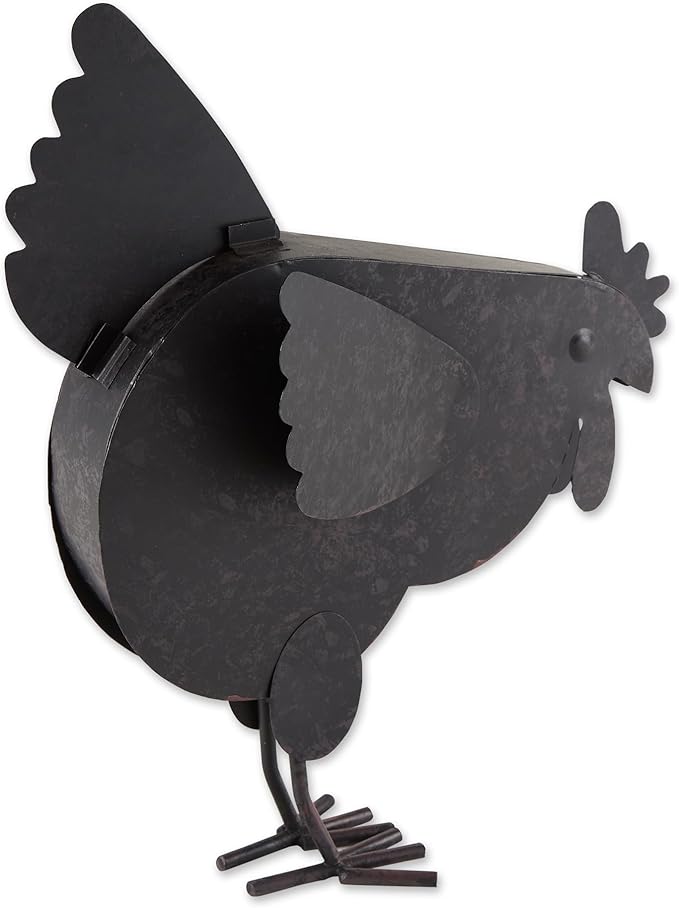 Zingz & Thingz Galvanized Metal Collection Country Farmhouse Animal Garden Sculpture, 11.25x3.75x14.5, Hen with Chicks