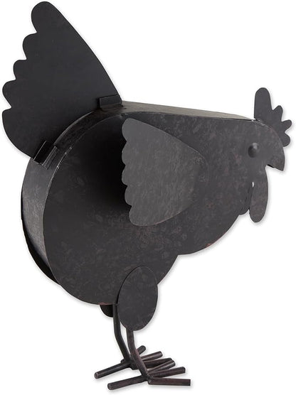 Zingz & Thingz Galvanized Metal Collection Country Farmhouse Animal Garden Sculpture, 11.25x3.75x14.5, Hen with Chicks