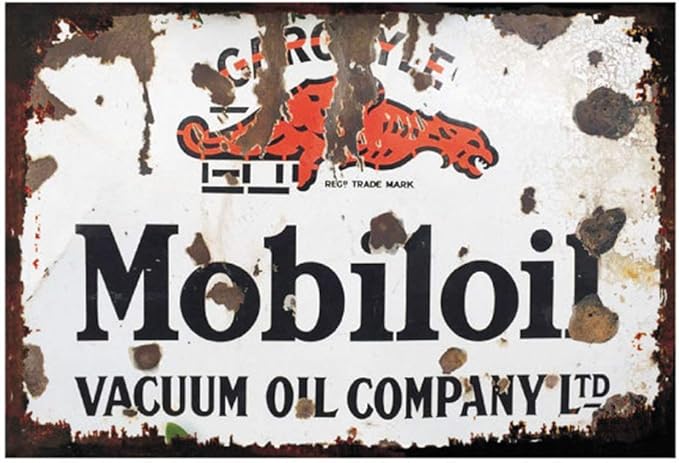 Pack of 5 pcs Retro Vintage Tin Signs, Gas Oil Car Metal Posters for Garage Man Cave Bar, 8x12 inch/20x30cm